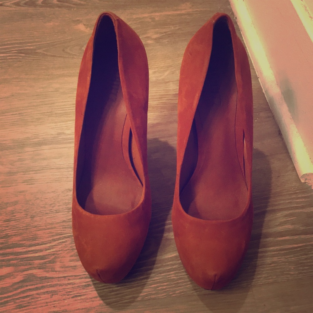Schutz Burnt Orange Suede High Heels
